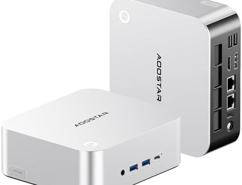 AOOSTAR MACO mini pc gaming ryzen7 H255 (8C/16T,4.9GHz),32GB DDR5 1TB SSD fast desktop computer, Oculink,Two USB4.0,8k Quad Display,Fingerprint Unlock,Dual 2.5G LAN, USB3.2Gen2 for game/office/edit