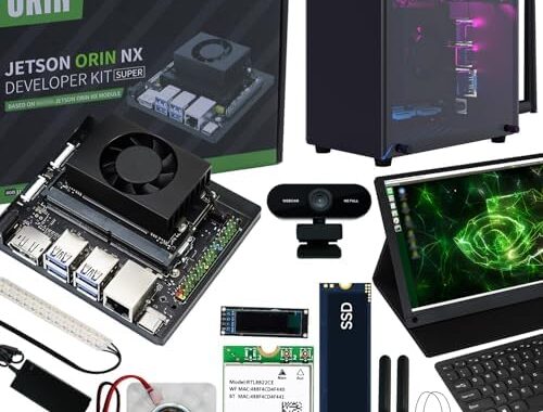 Yahboom Jetson Orin NX 16GB Development Kit 157 TOPS for AI Robot FHD15.6 Touch Screen + Jetson Case + USB Camera + Wireless Keyboard and Mouse,Intelligence Electronic Kit (Orin NX 16GB Ult Kit)